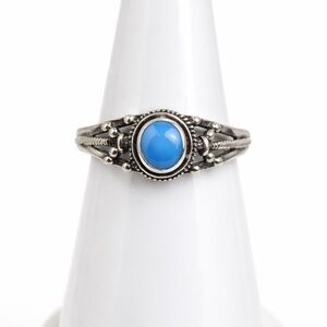 Elegant Silver and Blue Women's Ring